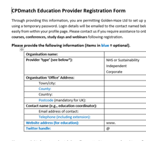 Registration form thumbnail